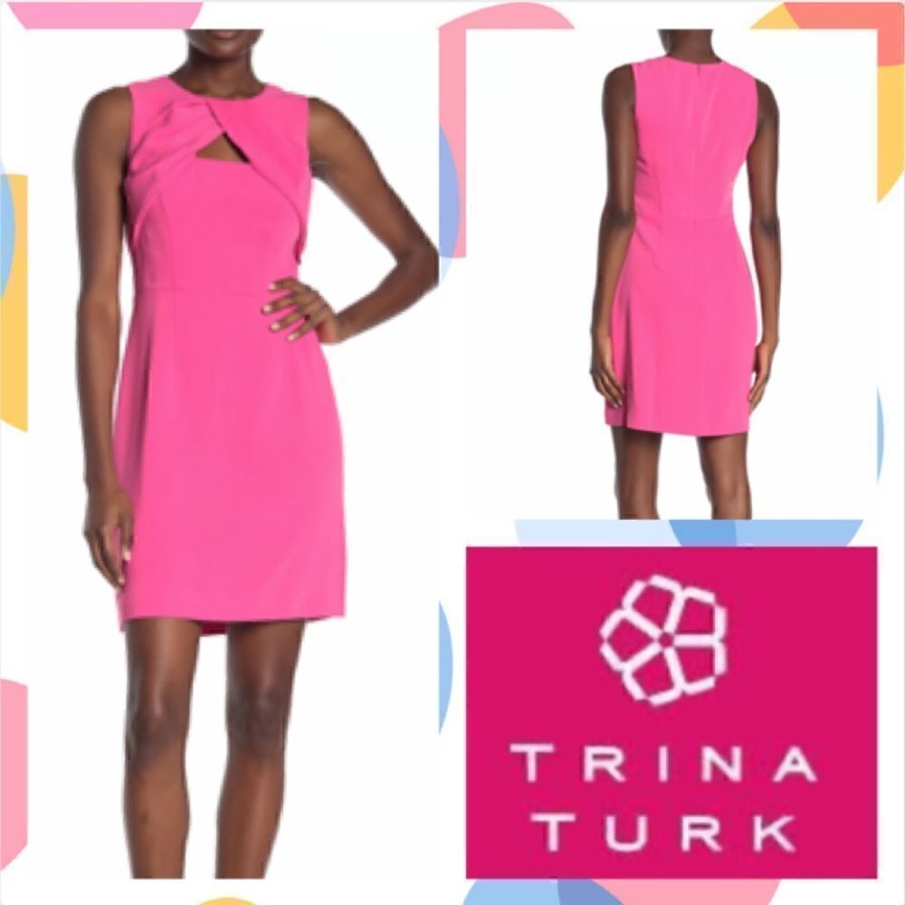 🌻NWT MSRP $168 trina Trina Turk Nera Front Cutout Dress Women's Size 10